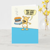 Carte Funny Honest Dog Anniversaire (Fleur jaune)