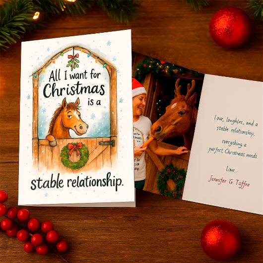 Carte Funny Horse Christmas Equestrians & Animal Lovers