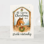 Carte Funny Horse Christmas Equestrians & Animal Lovers (Devant)