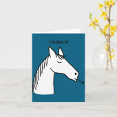 Carte Funny Horse D  (Fleur jaune)