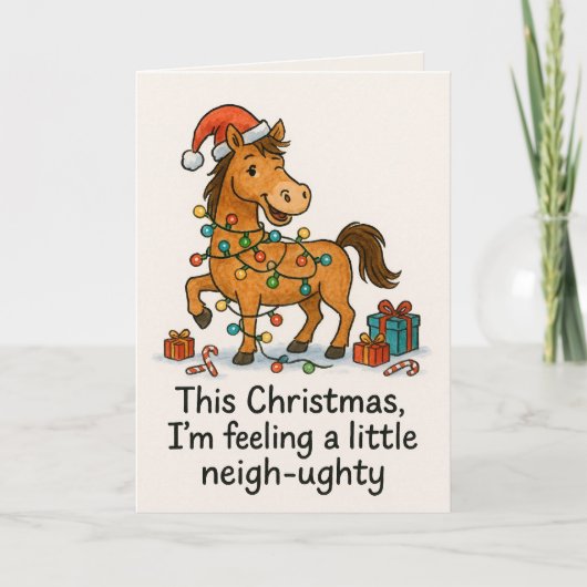 Carte Funny Horse Greeting for Equestrians & Animal Love (Devant)