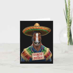 Carte Funny Horse Racing Vintage Cinco De Der1