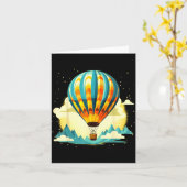 Carte Funny Hot Air Balloon For New Adventures Lovers  (Fleur jaune)