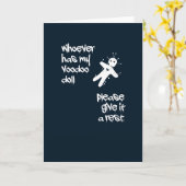 Carte Funny Humour. Voodoo Doll Halloween (Fleur jaune)