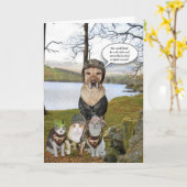 Carte Funny Hunting Dog (Fleur jaune)