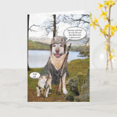 Carte Funny Hunting Dog (Fleur jaune)