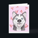 Carte Funny Husky Card Super Happy Husky Birthday Card<br><div class="desc">Carte de voeux super chouette. Des blagues idiotes aux déclarations romantiques sérieuses, la boutique MiKa Art Zazzle a quelque chose pour tout le monde. Canadiana, cadeaux japonais, bijoux, coques pour appareils électroniques, boutons amusants, tasses à mug, ornements, cartes et affiches... . Veuillez prendre un peu de temps et regarder autour...</div>