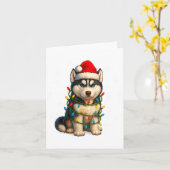 Carte Funny Husky Dog Christmas Pj Pajama Men Women Pjs  (Fleur jaune)