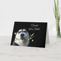 Funny Husky I Love You Fête des pères Card
