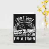 Carte Funny I Don't Snore I Dream I'm A Train Shirt Trai (Fleur jaune)