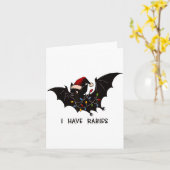Carte Funny I Have Rabies Christmas Bat Matching Holiday (Fleur jaune)