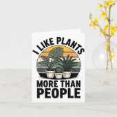 Carte Funny I Like Plants More Than People Design (Fleur jaune)