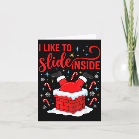 Carte Funny I Like To Slide Inside Santa Ugly Christmas  (Devant)