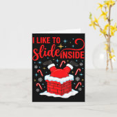 Carte Funny I Like To Slide Inside Santa Ugly Christmas  (Fleur jaune)