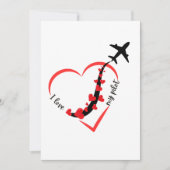 Carte Funny I love My Pilot Heart & Airplane Romantic (Devant)