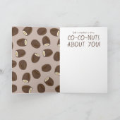 Carte Funny I Love You Affection Motif de noix de coco (Intérieur)