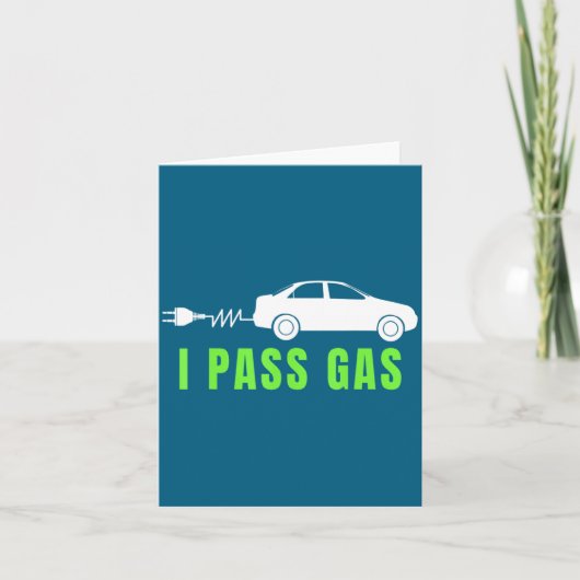 Carte Funny I P Gas Electric Car I Love Evs Electri  (Devant)