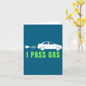 Carte Funny I P Gas Electric Car I Love Evs Electri  (Fleur jaune)