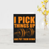 Carte Funny I Pick Things Up Put Them Down Poison Bodybu (Fleur jaune)
