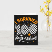 Carte Funny I Survived 100 Days Of School Student Teache (Fleur jaune)