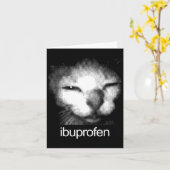 Carte Funny Ibuprofen Cat Meme Retro Ugly Cat Face Mens  (Fleur jaune)