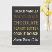 Carte Funny Ice Cream Chanson Scoop là c'est (Fleur jaune)