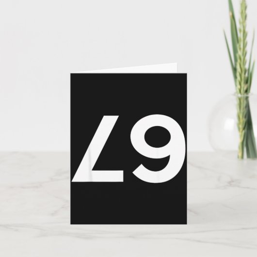 Carte Funny Ide Down Backwards 67 Meme (Devant)