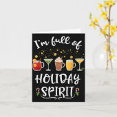 Carte Funny I'm Full Of Holiday Srit Christmas Drinking (Fleur jaune)
