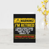 Carte Funny I'm Retired Approach With Caution Men Dad Gr (Fleur jaune)