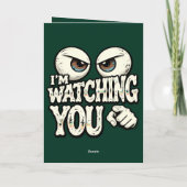 Carte Funny "I'M WATCHING YOU" Retro Eyes Greeting Card  (Dos)