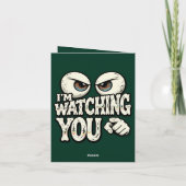 Carte Funny "I'M WATCHING YOU" Retro Eyes Greeting Card  (Dos)