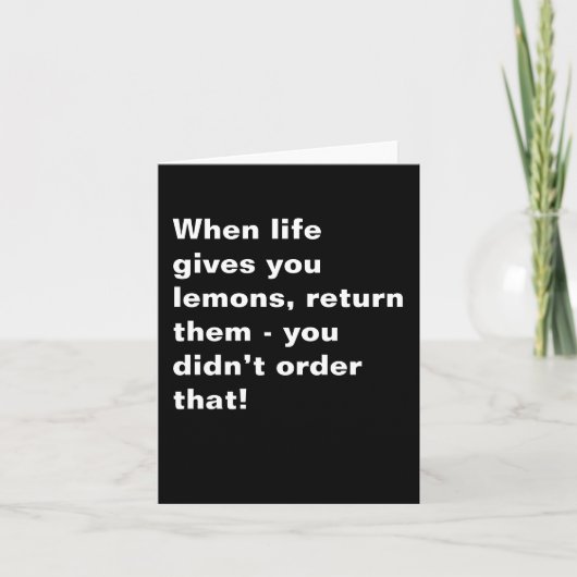 Carte Funny Inspirational Quote Black White (Devant)