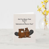 Carte Funny International Beaver Day (Fleur jaune)