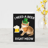 Carte Funny Irish Beer Cat St Patricks Day Drinking With (Fleur jaune)