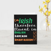 Carte Funny Irish Fluent In Smart St Patricks Gift (Fleur jaune)