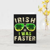 Carte Funny Irish J'Étais Plus Rapide Runner St. Patrick (Fleur jaune)