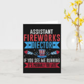 Carte Funny Istant Fireworks Directeur I Run You Run 4th (Fleur jaune)