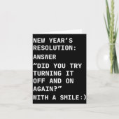 Carte Funny It New Year’s Resolution Tech Computer Suprt (Devant)