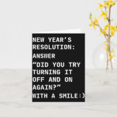 Carte Funny It New Year’s Resolution Tech Computer Suprt (Fleur jaune)