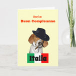 Carte Funny Italian Birthday Mobster Charley Dog Card<br><div class="desc">A funny Birthday greeting card in Italian language featuring a rescue dog named "Charley" dressed as a Mobster with Italian flag. Says Have a Happy Birthday on front and on inside says "cause' I'm da boss of you !" tout en Italie. This humorous original design and photo artist c.a.teresa is...</div>