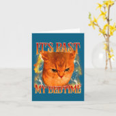 Carte Funny It's Past My Bedtime Cat Meme Animals Humor  (Fleur jaune)