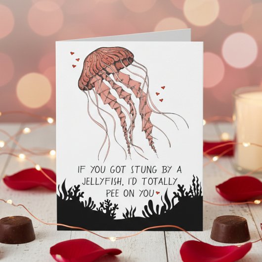 Carte Funny Jellyfish Valentine's Day