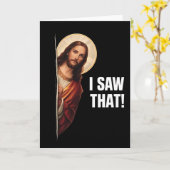 Carte Funny Jesus "I Saw That" Christian meme design (Fleur jaune)