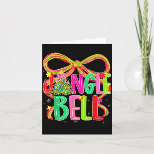 Carte Funny Jingle Bells Coquette Bow Merry Christmas Gi (Devant)