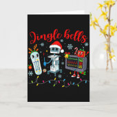 Carte Funny Jingle Bells Telemetry Nurse Christmas Tech  (Fleur jaune)