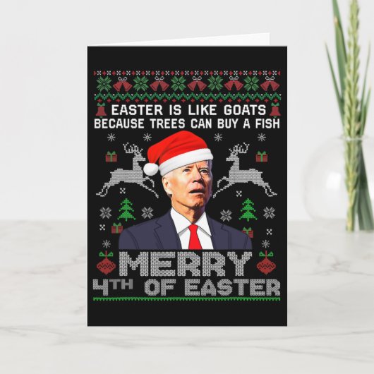 Carte Funny Joe Biden Christmas Santa Hat Merry 4th Of E (Devant)