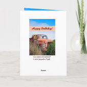 Carte FUNNY Joyeux 41ème anniversaire - Camion Orange Vi (Dos)