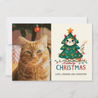 Funny Joyeux Meowy Photo de Noël