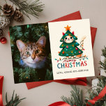 Carte Funny Joyeux Meowy Photo de Noël<br><div class="desc">Noël Joyeux Et Lumineux</div>