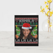 Carte Funny Kamala Harris 2024 Christmas Comma La Men Wo (Fleur jaune)
